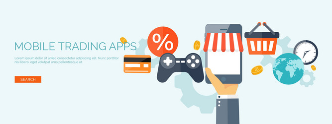 flat header shopping web vector image