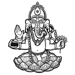 Ganesha Hindu God Vector Image