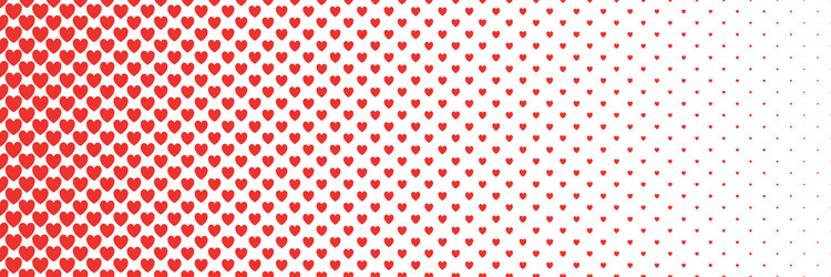 horizontal red halftone of heart shape design vector image