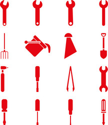 instruments and tools icon set vector image