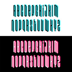 isometric alphabet font 3d effect letters numbers vector image