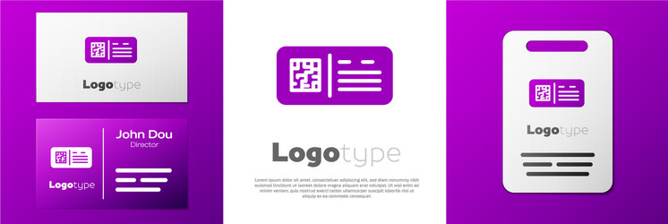 logotype qr code ticket train icon isolated vector image