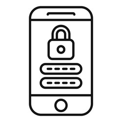 phone login icon outline cyber app vector