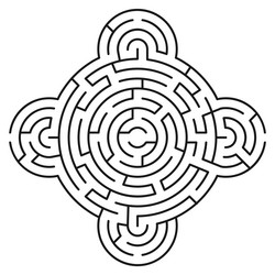rgb abstract maze labyrinth with entry and exit vector image