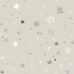 space seamless pattern with planets comets vector image