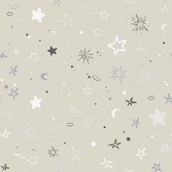 space seamless pattern with planets comets vector