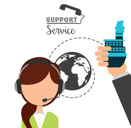 support service design vector image