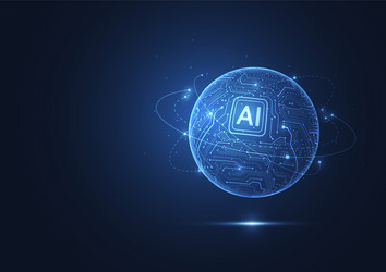 abstract artificial intelligence global network vector image