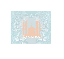 artistic pattern background with moon and mosque vector image
