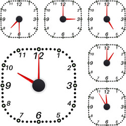Clock Square Face with Time Display vector image