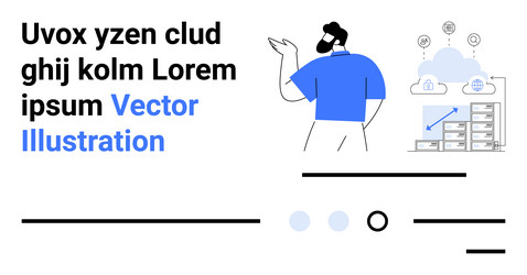 cloud computing concept with character vector image