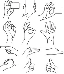 Collection of Hand Gestures Vector Image
