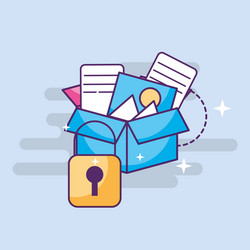 cyber security storage box with files vector image