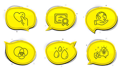 euler diagram idea and water drop icons set hold vector image
