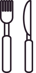 fork and knife line style icon design vector image