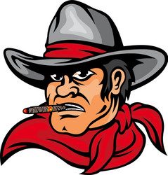 Lone Cowboy Portrait Vector Image