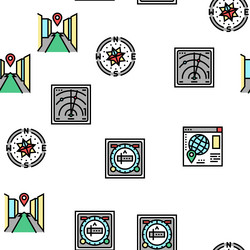 map location system seamless pattern vector image