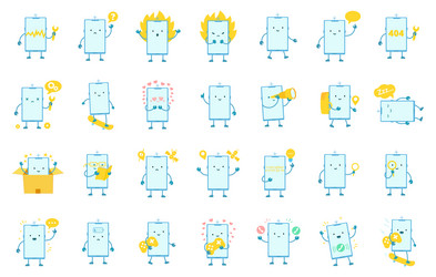 Phone character kit set vector