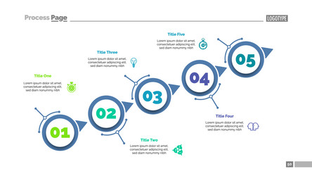 process chart with five steps template vector image