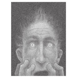 scared male face halftone vector