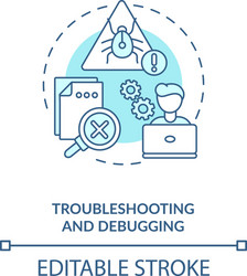 troubleshooting and debugging concept icon vector image