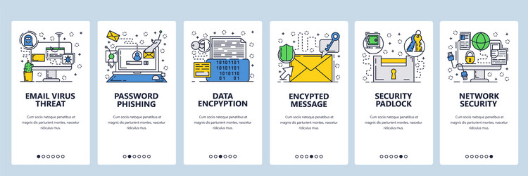 web site linear art onboarding screens vector image