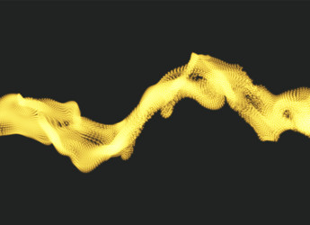 array with dynamic particles composition 3d grid vector image