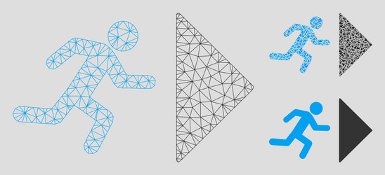 exit direction mesh wire frame model vector image
