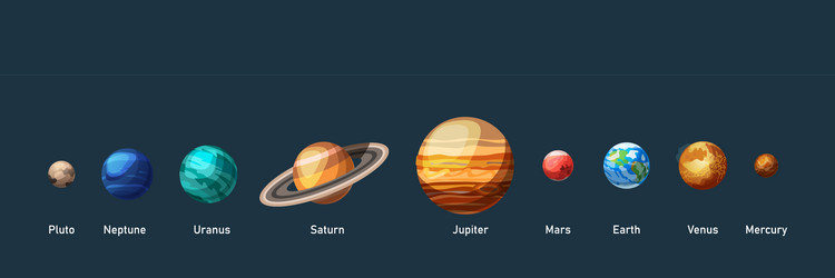 our galaxy with planets earth jupiter saturn vector