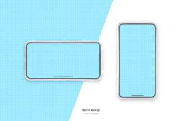 phone realistic template mock up with empty vector