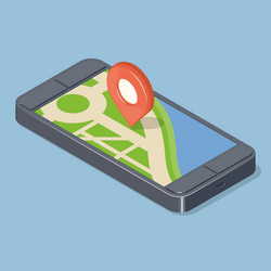 red pointer on gps navigatior gadget vector image