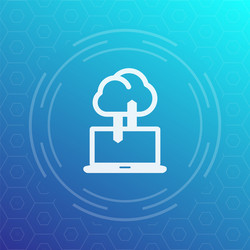 sync with cloud icon data upload synchronization vector image