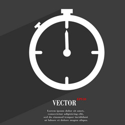 timer icon symbol flat modern web design with long vector image