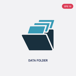 two color data folder icon from user interface vector image