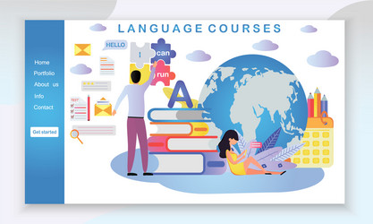 Web page design templates for language courses vector