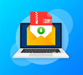 zip file icon for web background design email vector image