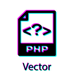 black php file document icon download button vector image