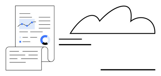 digital data transfer to cloud with analytics vector image