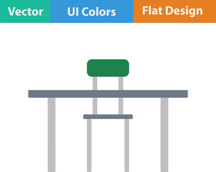 flat design icon of table and chair vector