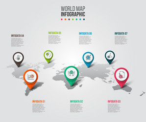 Global Map with Pointer Marks vector image