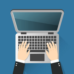 Hands Typing on Keyboard vector image