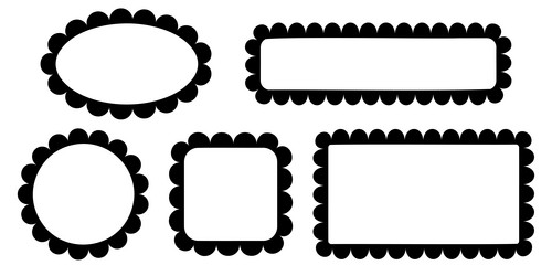 set of round square rectangle and oval frames vector image