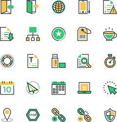 user interface and web colored icons 4 vector image