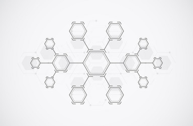 abstract hexagonal molecular structures vector image