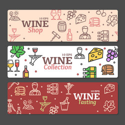 art wine banners and labels set vector