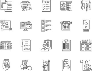 category line icons signs set outline vector