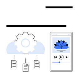 cloud-based file sharing and media streaming app vector image