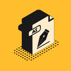 isometric ai file document download button vector image