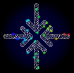 network mesh collapse arrows with spectrum vector