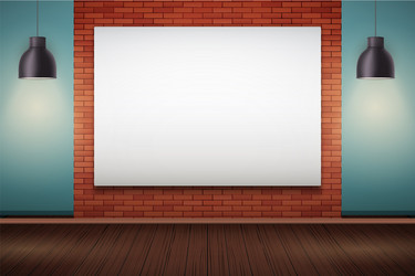 red brick wall room with billboard vector